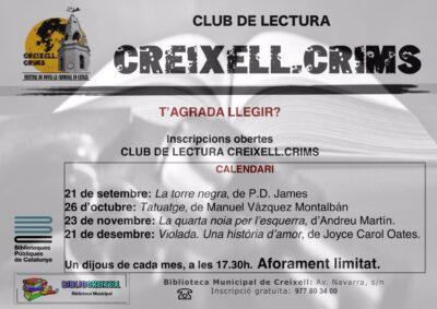 Aquest mes de setembre torna el club de lectura Creixell Crims amb ‘La Torre negra’ de PD James